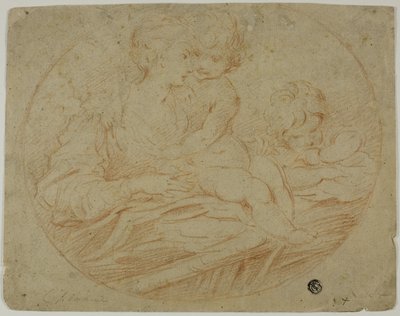 Vrouw en twee kinderen door Parmigianino
