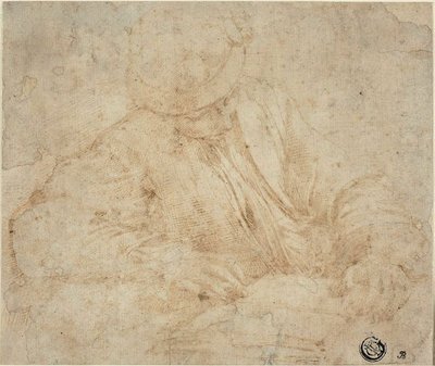 Jonge man die leest door Parmigianino