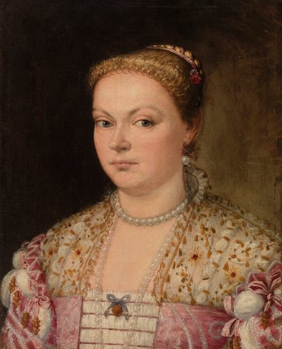 Portret van een dame door Parrasio Micheli, Veronese (Paolo Caliari)