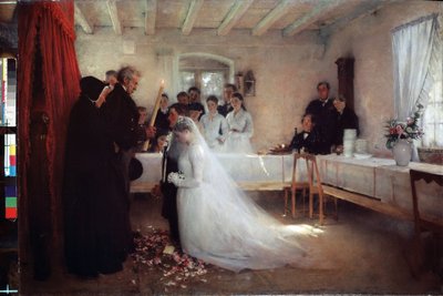 De huwelijkszegen door Pascal Adolphe Jean Dagnan Bouveret