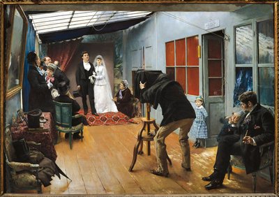 Bruiloft bij de fotograaf door Pascal Adolphe Jean Dagnan Bouveret