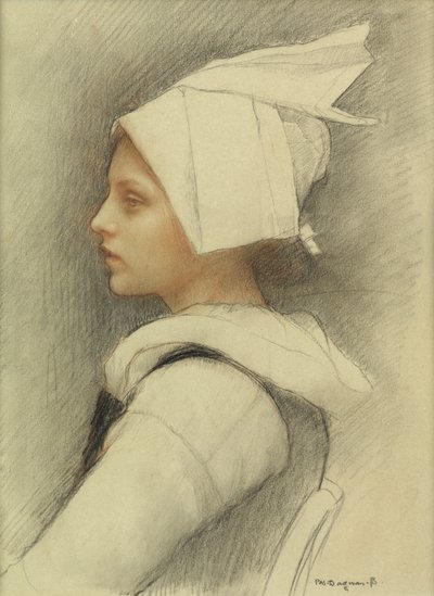 Een Bretons Meisje door Pascal Adolphe Jean Dagnan Bouveret