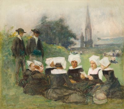 Studie voor Bretonse vrouwen bij een pardon, c. 1887 door Pascal Adolphe Jean Dagnan Bouveret