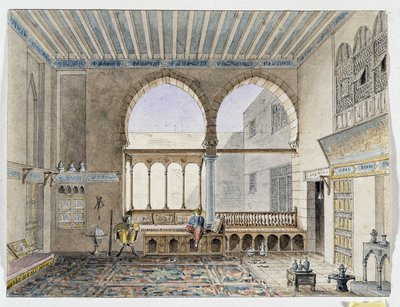 Uitzicht op het interieur van het Sheik Jabarti-paleis door Pascal Xavier (after) Coste