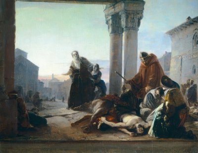Dood van Ricciardino Langosco door Pasquale Massacra