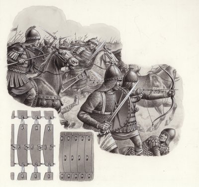 Leger van de Khalif van Perzië in de Middeleeuwen (gouache op papier) door Pat (1907-95) Nicolle