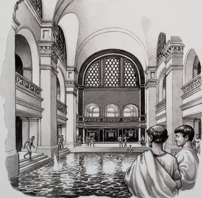 Romeinse baden door Pat (1907-95) Nicolle