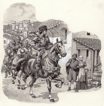 Sigismondo Malatesta, Italiaanse huurling (gouache op papier) door Pat (1907 95) Nicolle