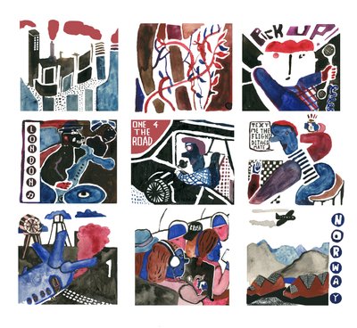 Weg uit de stad om de wilde dieren te bekijken, 2014 (aquarel) door Pat Macdonald
