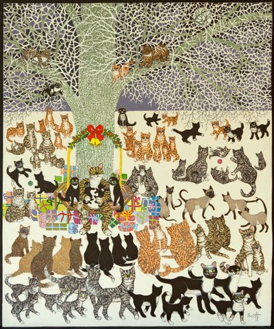 Present Time, 2012 (acryl op calico) door Pat Scott