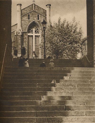 Riceyman Steps Echt Granville Place in de Onbeminde Kings Cross Road, c1935 door Paterson