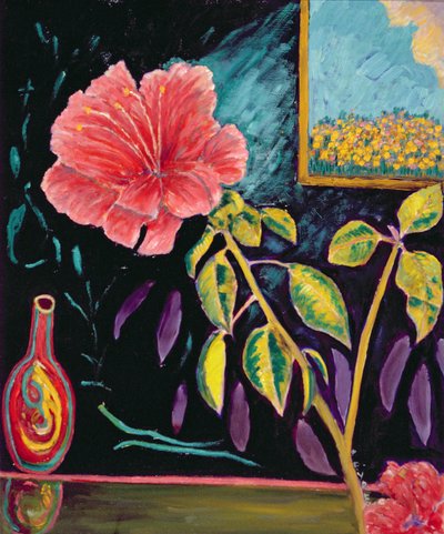 Hibiscus met vaas door Patricia Contemporary Artist Eyre
