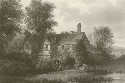 Cottage in Old Hyde Park, Londen (gravure) door Patrick Nasmyth