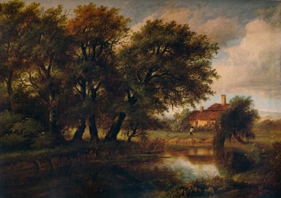 Oude Huisjes aan de Brent, kijkend richting Harrow, 1830 door Patrick Nasmyth