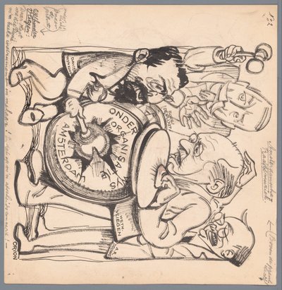Amsterdamse wethouders door Patricq Kroon (signed by artist)
