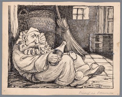Baron van Voorst tot Voorst als carnavalsganger door Patricq Kroon (signed by artist)
