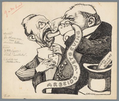 Minister Aalberse en de werkgever door Patricq Kroon (signed by artist)