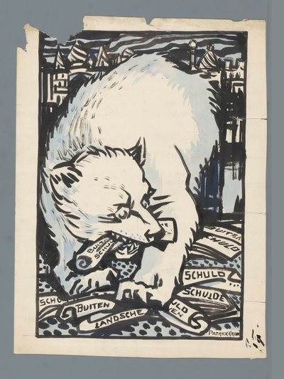 Russische beer door Patricq Kroon (signed by artist)