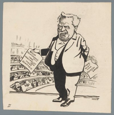 Strenge behandeling van Duitsland door Patricq Kroon (signed by artist)