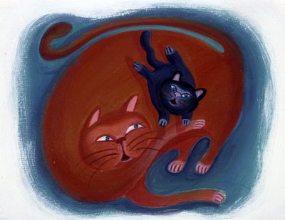 Kat en haar kitten - illustratie door Patrizia La Porta door Patrizia La Porta