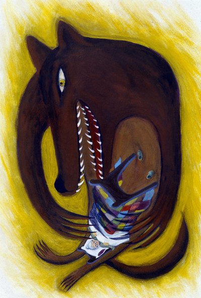 Illustratie voor Roodkapje: De Wolf, door Patrizia La Porta door Patrizia La Porta