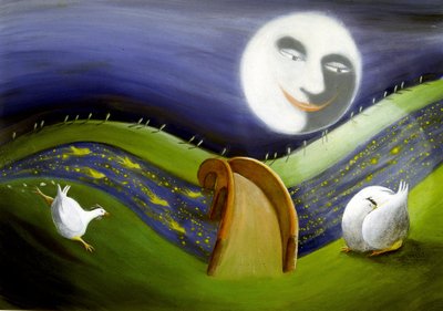 Landschap van de Volle Maan: Illustratie door Patrizia la Porta door Patrizia La Porta