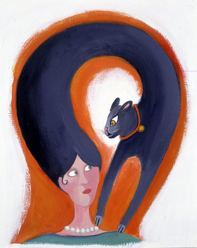 Kapsel van een vrouw dat verandert in een kat - illustratie door Patrizia La Porta door Patrizia La Porta
