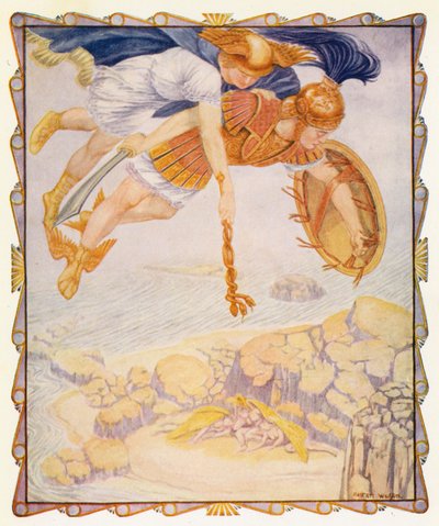 Perseus ziet de Gorgonen door Patten (after) Wilson