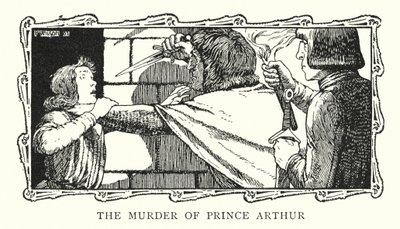 De moord op prins Arthur (litho) door Patten (after) Wilson