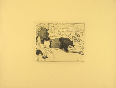 De wasvrouwen door Paul Gauguin