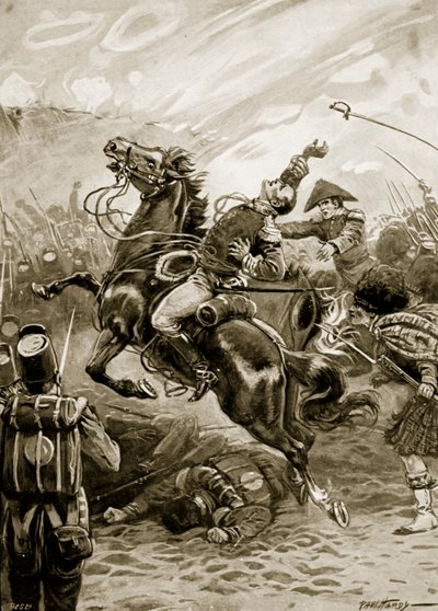 De dood van Sir Edward Pakenham, illustratie uit 