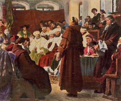 Luther op de Kerkorde van Worms door Paul (after) Thumann