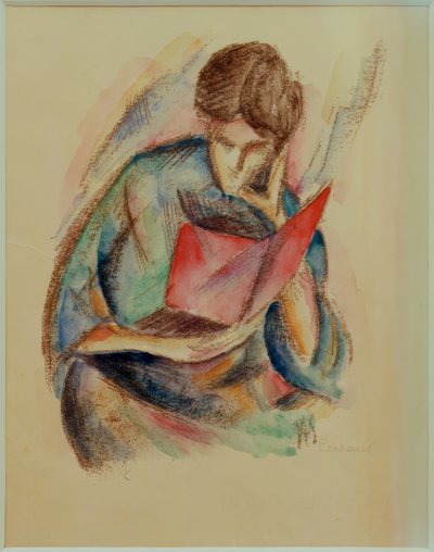 Lezende vrouw door Paul Adolf Seehaus