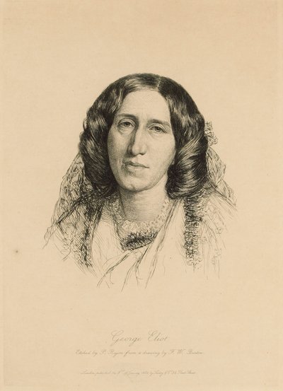 Portret van George Eliot door Paul Adolphe Rajon