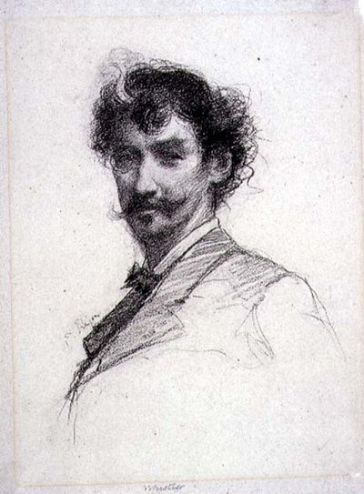 Portret van James Abbott McNeill Whistler (1834-1903) door Paul Adolphe Rajon