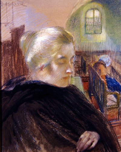 Portret van Madame Besnard door Paul Albert (attr. to) Besnard