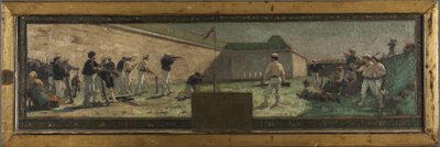 Schets voor het stadhuis van Arcueil-Cachan: Le Tir, in 1888 door Paul Albert Baudouin