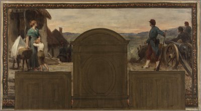 Schets voor het stadhuis van Saint-Maur-des-Fossés: Moederschap en Vaderland - De verdediging van het Vaderland door Paul Albert Baudouin