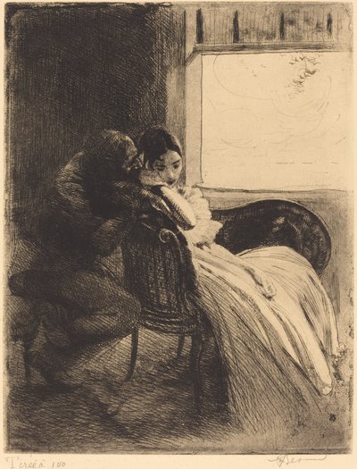 Flirtatie, ca. 1886 door Paul Albert Besnard