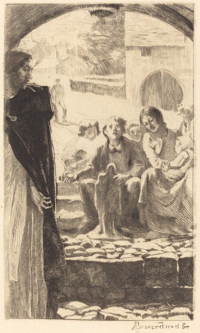 Pierre kopieert de Maagd van het portaal van de kerk van Marly, 1885 door Paul Albert Besnard