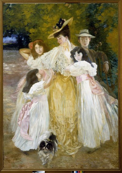 Portret van Madame Mante en haar kinderen door Paul Albert Besnard