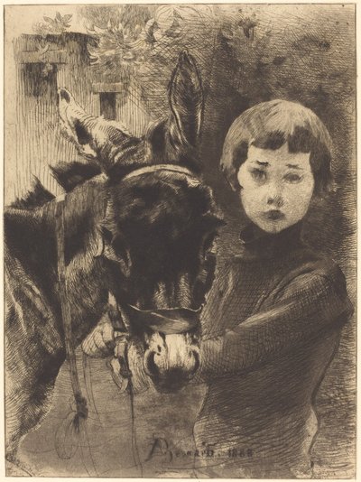 Robert Besnard en zijn ezel Robert Besnard et son âne, 1888 door Paul Albert Besnard