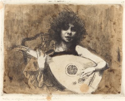 De luitspeler, 1922 door Paul Albert Besnard