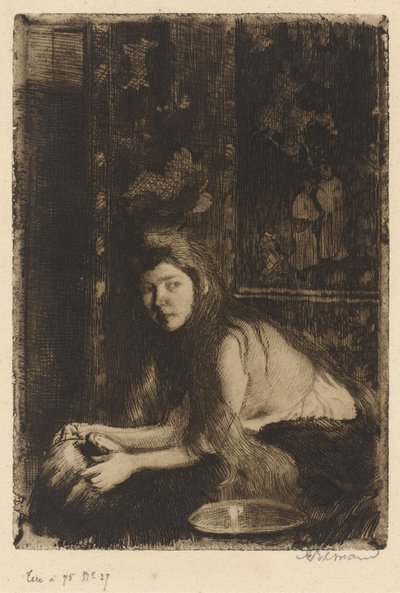 Vrouw met een vaas door Paul Albert Besnard