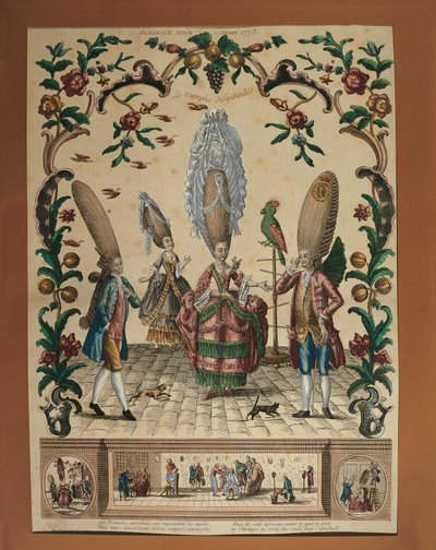 De Triomf van Spot uit een almanak door Basset, gravure door Paul André Basset