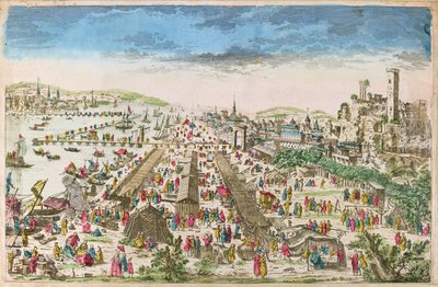 De kermis van Beaucaire en een uitzicht op Tarascon door Paul André Basset
