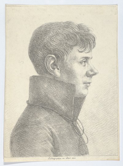 Portret van een Jonge Man in Profiel, 1808 door Paul Anton Skerl