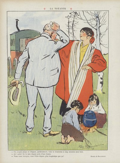 De ziener. Illustratie voor Le Rire door Paul Balluriau