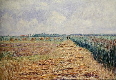 Een Vlak Nederlands Landschap onder een Zomerhemel met Heldere Witte Wolken, ca. 1890 door Paul Baum