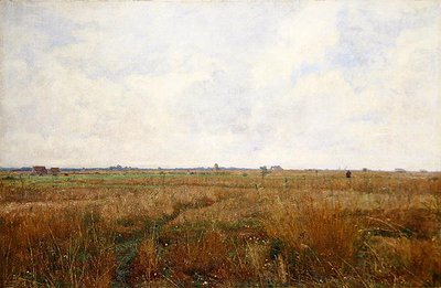 Een breed zomers landschap in Dachau door Paul Baum